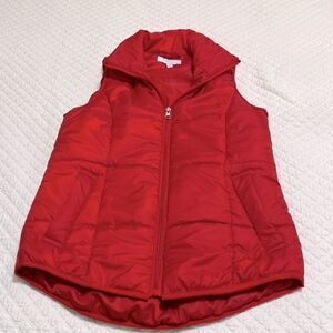 Ladies New Direction Red Puffer Vest - Size Small